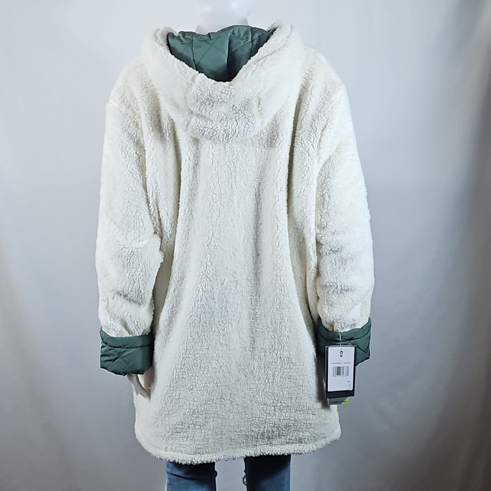 NWT Free Country Swith It Up Cloud Lite Reversible Quilted Coat In Bayleaf Green - Picture 10 of 16